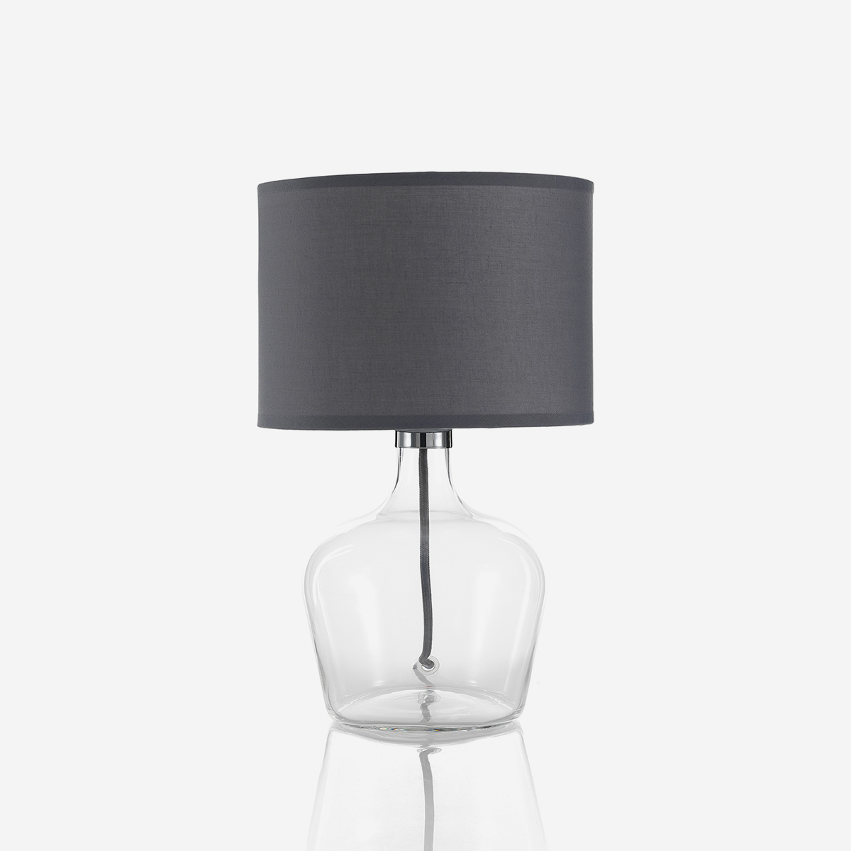 Design-tischlampe Aus Glas Und Stoff Bruma - Grau