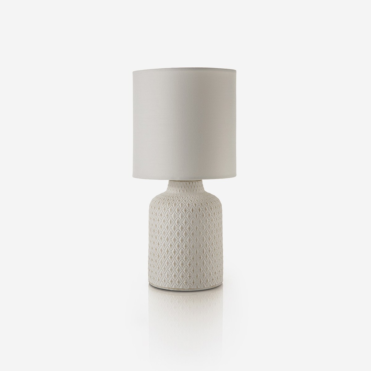 Tischlampe Aus Keramik Mit Zaffira-schirm - Weiß