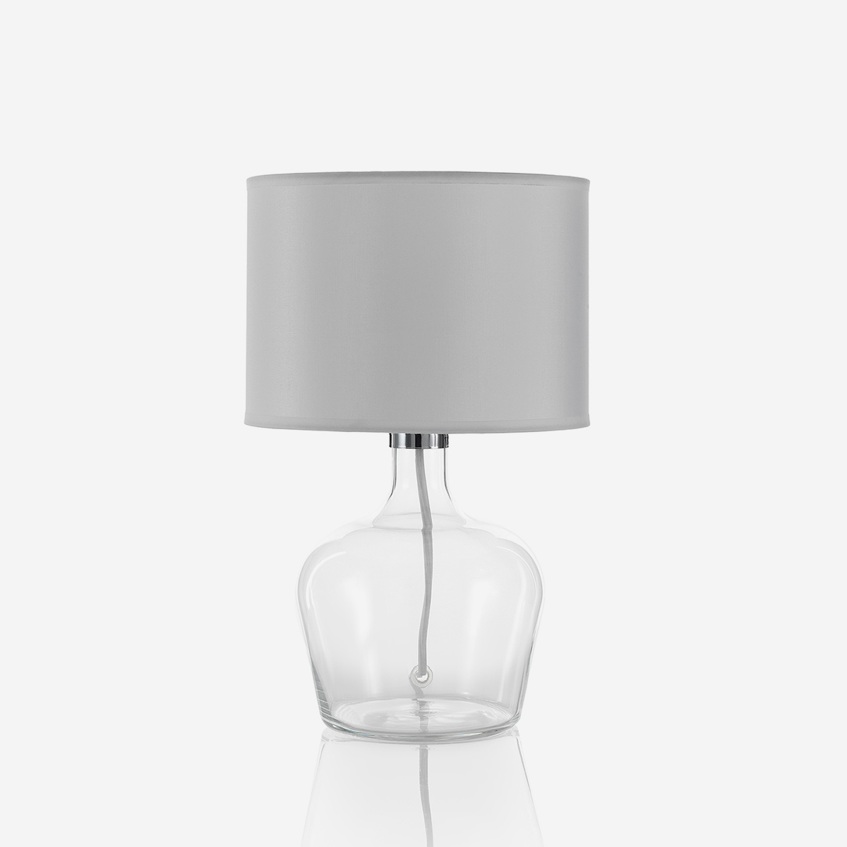 Design-tischlampe Aus Glas Und Stoff Bruma - Weiß
