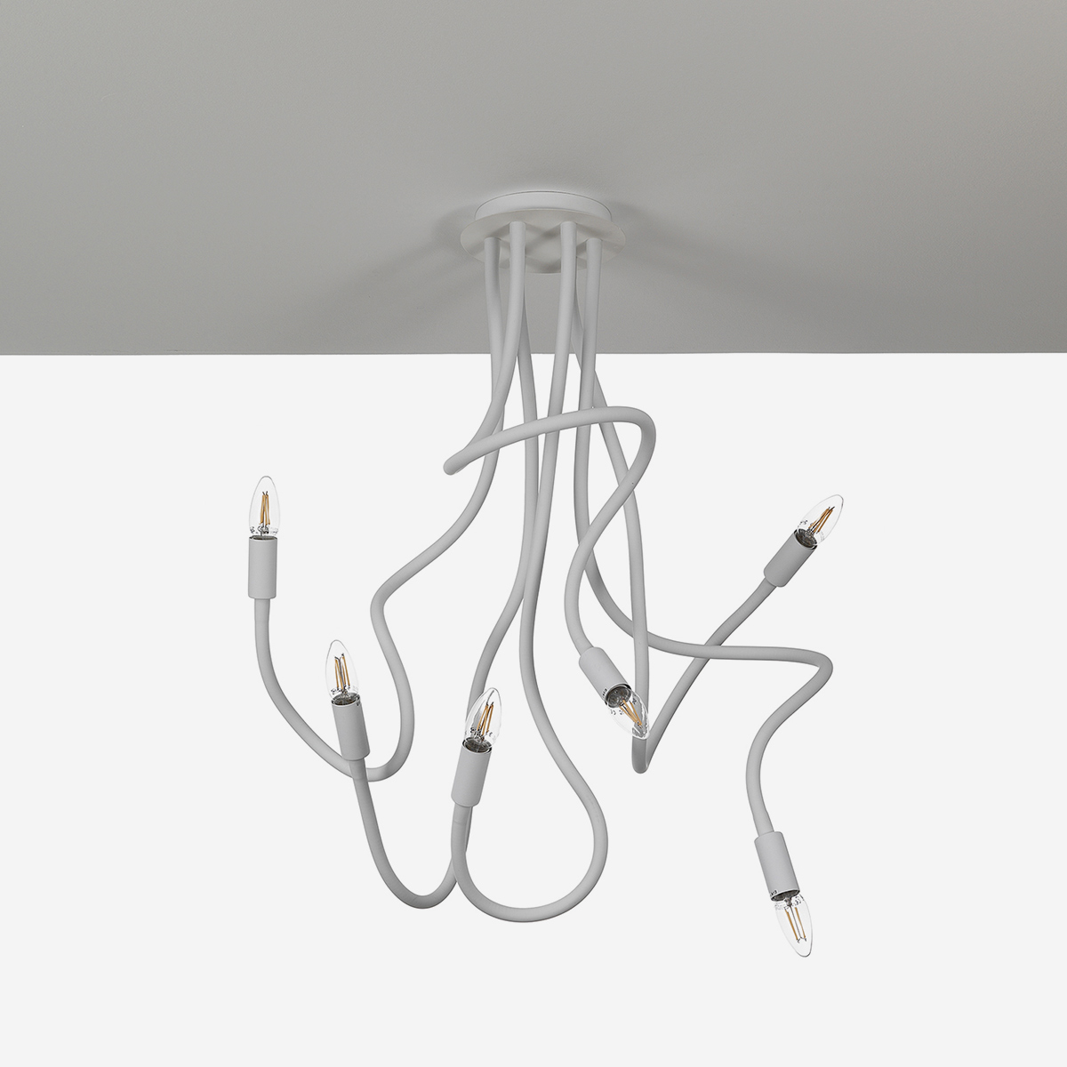 Moderner 6-lüster Pendelleuchte Design Orix 6 - Weiß