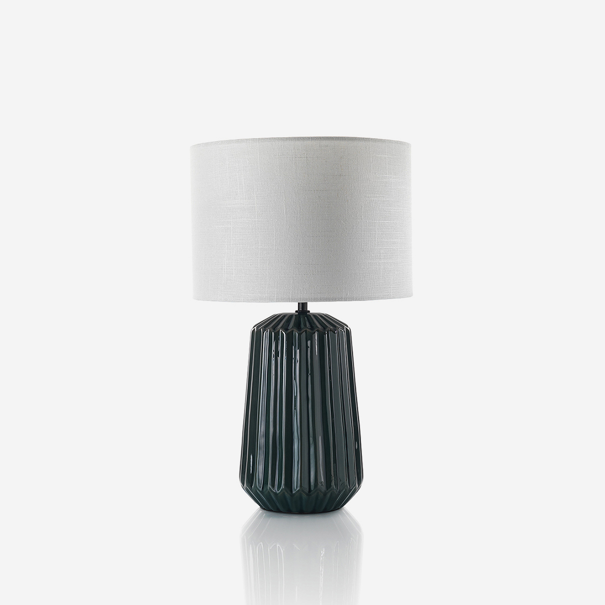 Tischlampe Vivara Aus Keramik Mit Stoffschirm