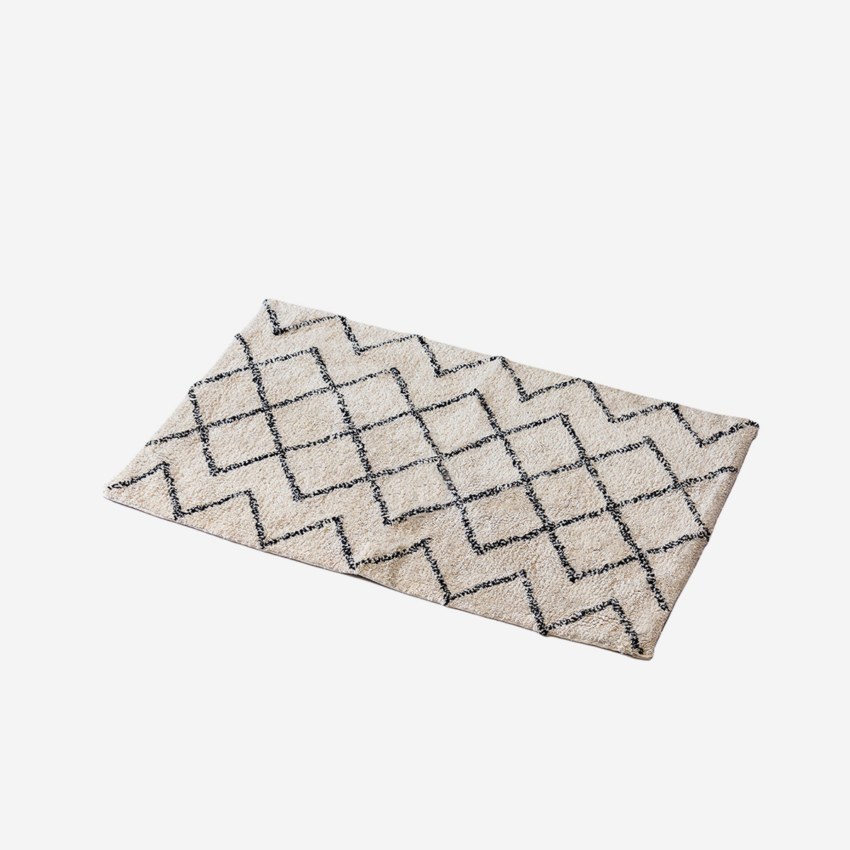 Antirutsch-badeteppich Aus Baumwolle 50x80 Cm Geometrisches Design Tessa