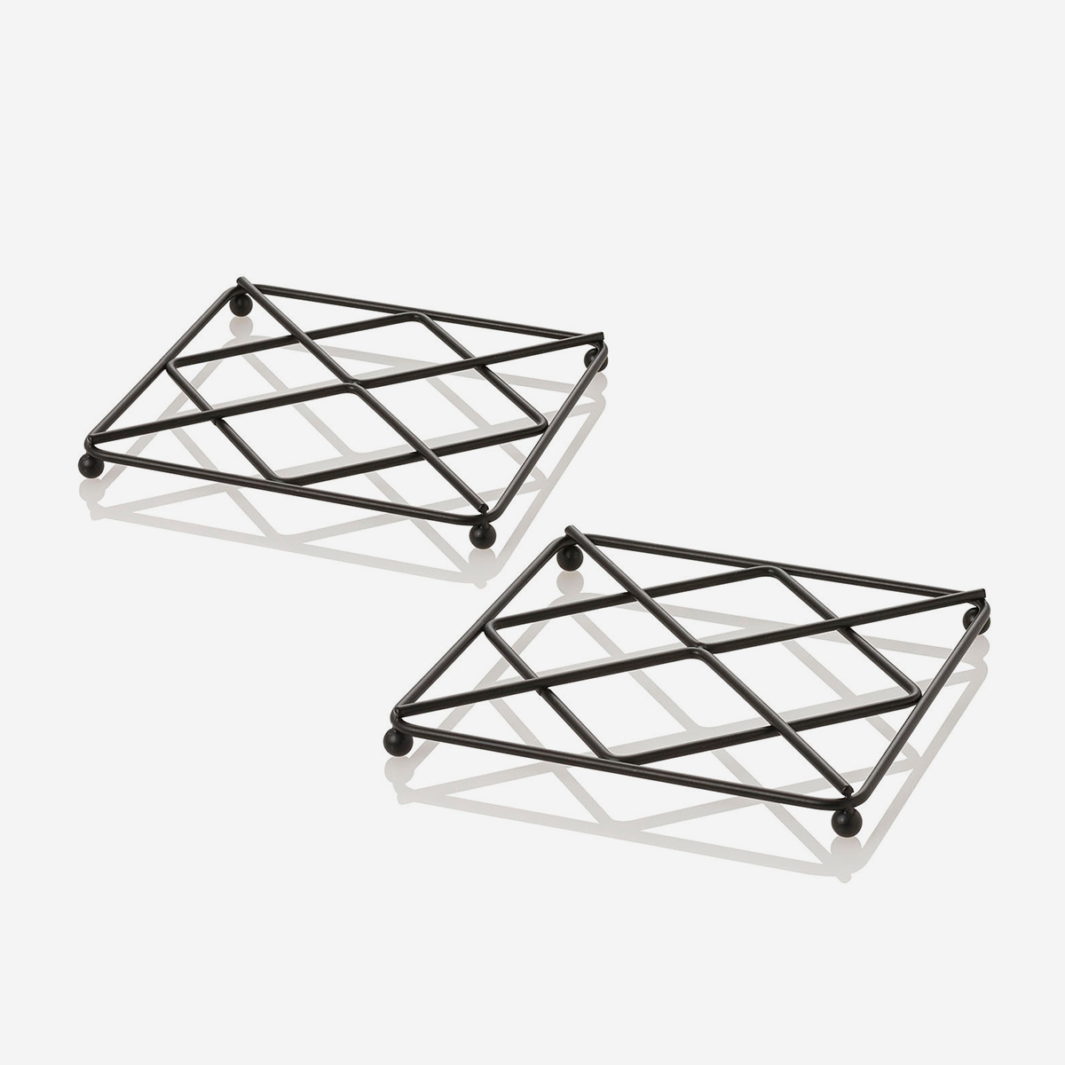 Set Aus 2 Metall-topfuntersetzern 22x18 Diamond
