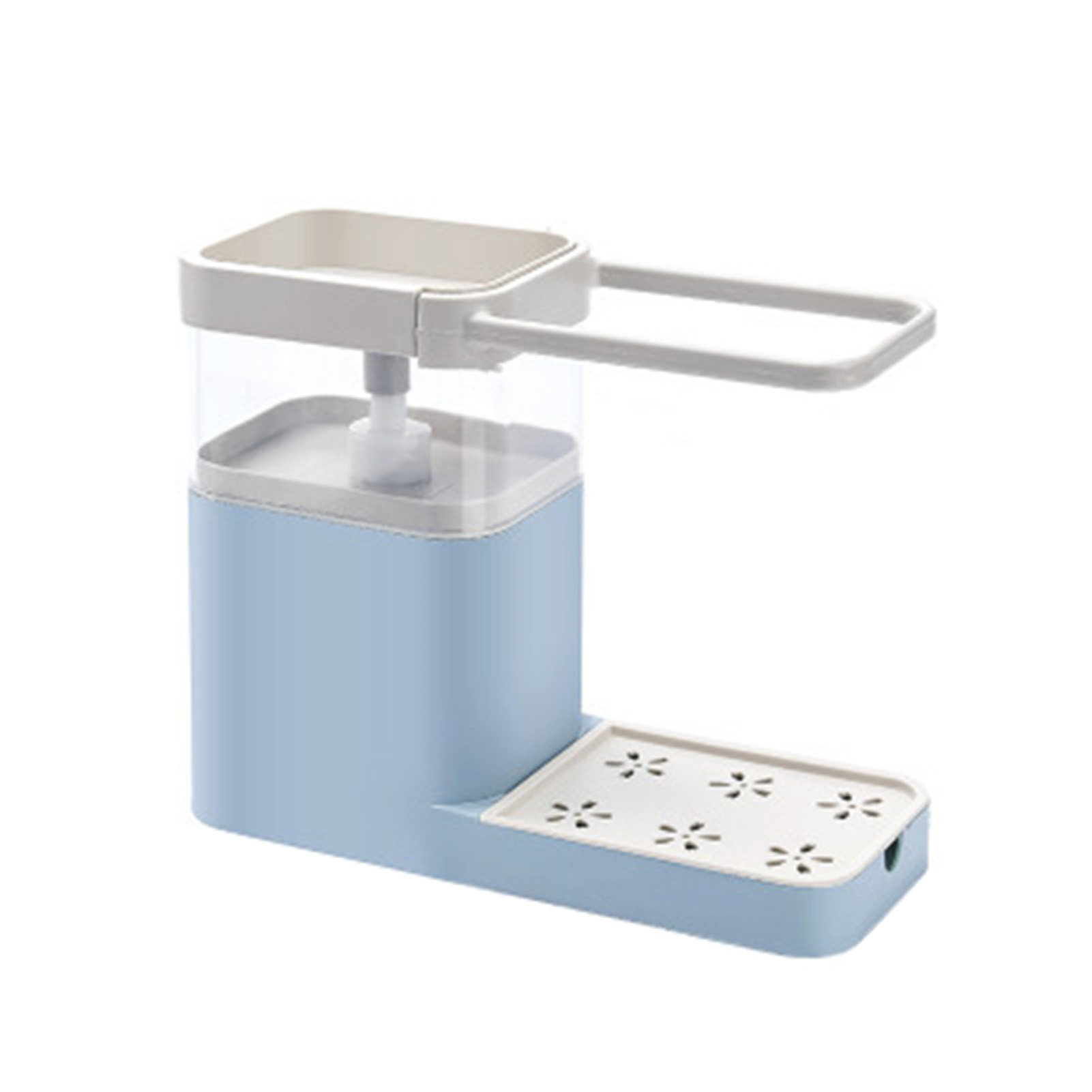 Automatischer Waschmittelspender Mit Großem Fassungsvermögen, Handtuch- Und Schwammhalter, Blau - Aquaforge