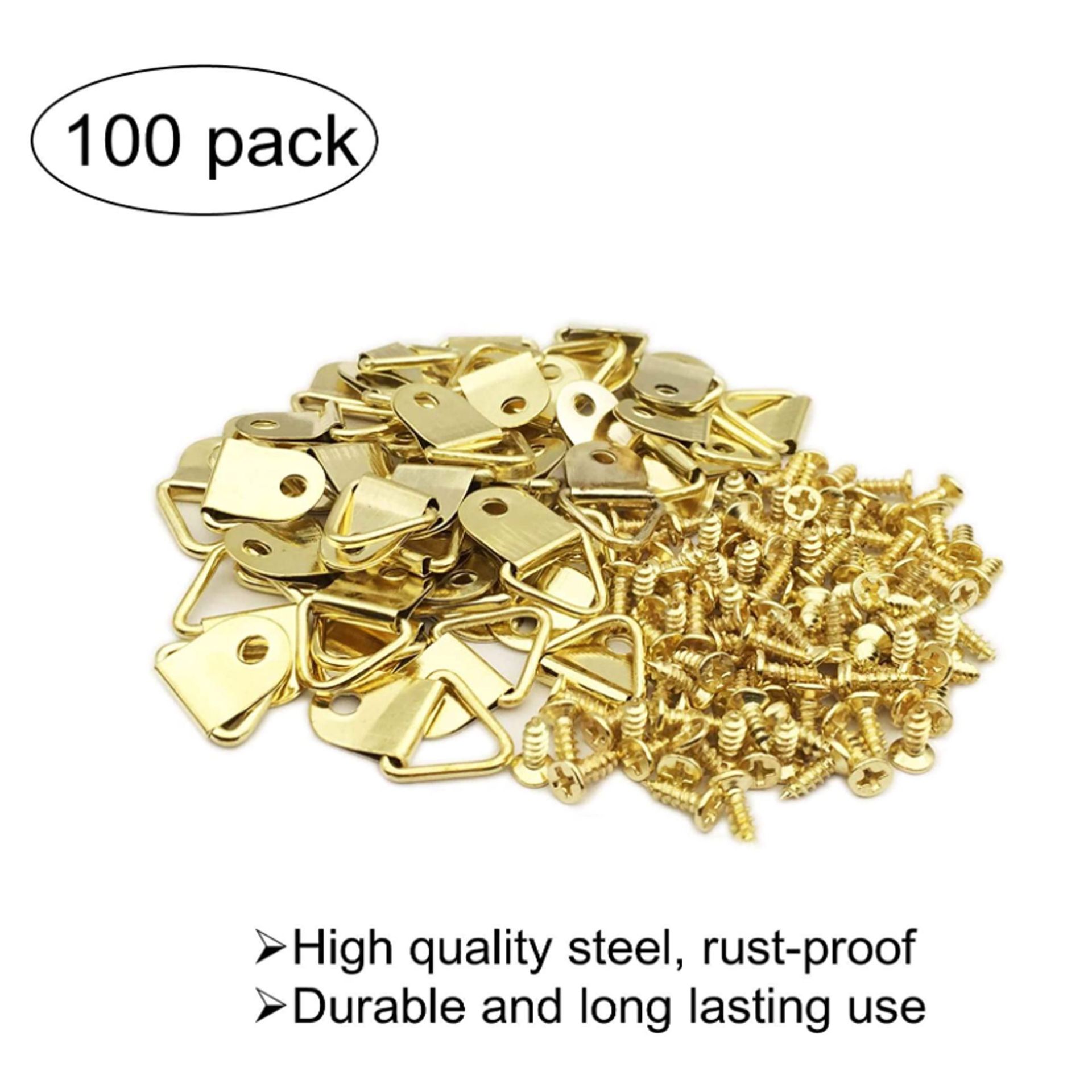Set Mit 100 Gold-hook D-haken Aus Edelstahl Zum Aufhängen Von Bilderrahmen Und Spiegeln. – Aquaforge
