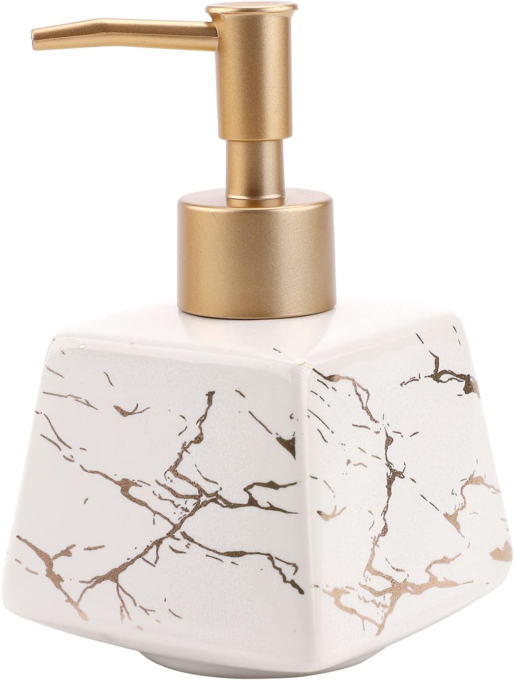 Auslaufsicherer Goldener Seifenspender, Hochwertiger Keramik-handseifenspender, Elegantes Badezimmeraccessoire Für Den Landhausstil – Aquaforge