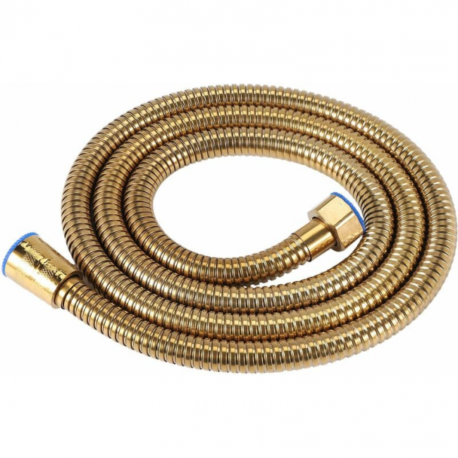 Goldener Duschschlauch, 1,5 M Lang, Edelstahl, Flexibel, Fürs Badezimmer. – Aquaforge