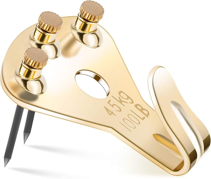 10er-pack Robuste Hängehaken Mit Nägeln, Professionelle Qualität, Tragkraft Bis Zu 45 Kg, Hochwertiges Aufhängematerial, 3,4 X 4 Cm, Goldfarben – Aquaforge
