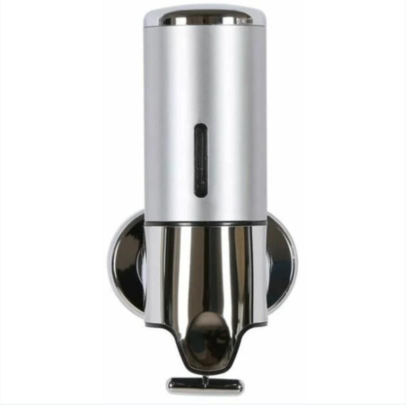 Einteiliger, Wandmontierter Seifenspender (450 Ml) Mit Zwei Dosierköpfen Für Flüssigseife, Duschgel Und Shampoo, Ideal Für Küchen, Badezimmer Und Hotels. – Aquaforge