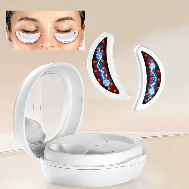 Rotlicht-led-augenmassagegerät, Ems-behandlung Gegen Augenringe Und Schwellungen, Silberfarben – Aquaforge