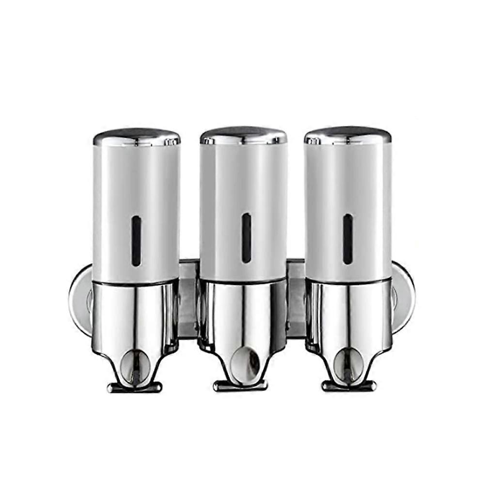 [rm]set Mit 3 Wandseifenspendern À 500 Ml Für Bad Und Küche, Bohrfreier Shampoo-spender Mit Klebefläche - Aquaforge