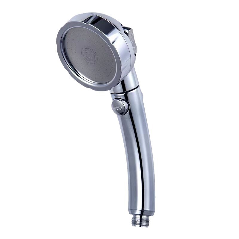 Handbrause Mit Ein-/ausschalter Und Pausenfunktion, 3 Strahlarten, Abnehmbarem Brausekopf, Silberfarben - Aquaforge