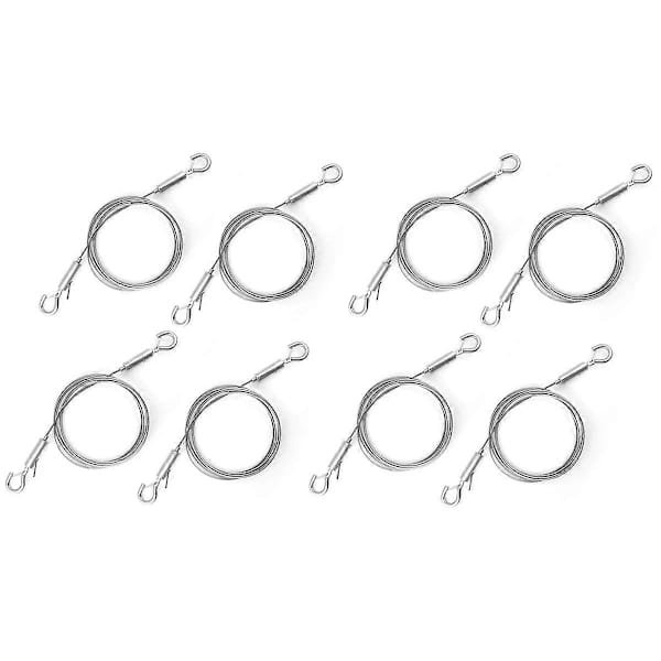 Set Mit 8 Verstellbaren Drähten Mit Haken, Robustem Edelstahl-bilderaufhängedraht, Silberner Spiegelhalterung – Aquaforge