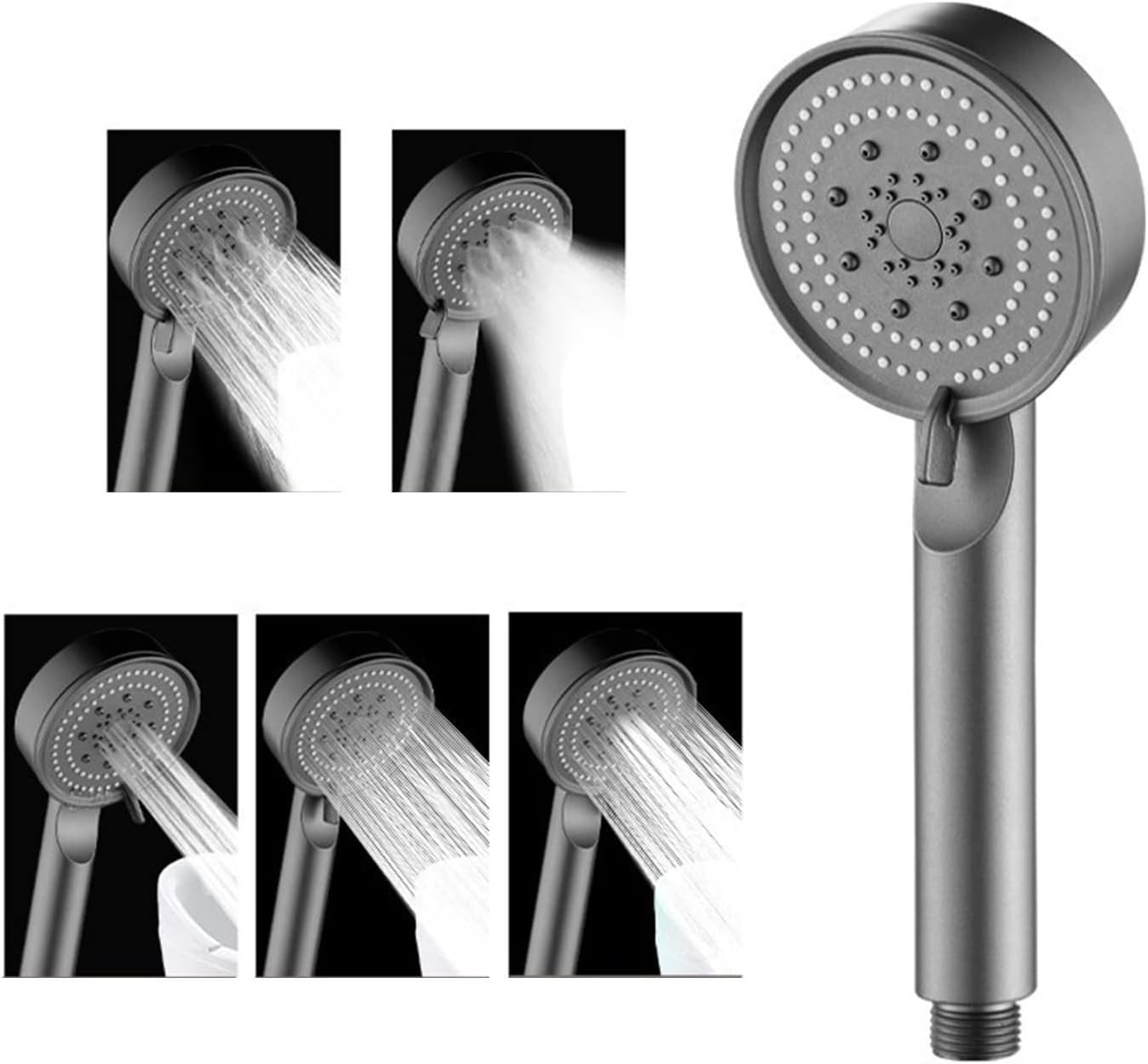 Preisgünstige, 5-fach Verstellbare Hochdruck-handbrause Für Das Badezimmer (grau) - Aquaforge