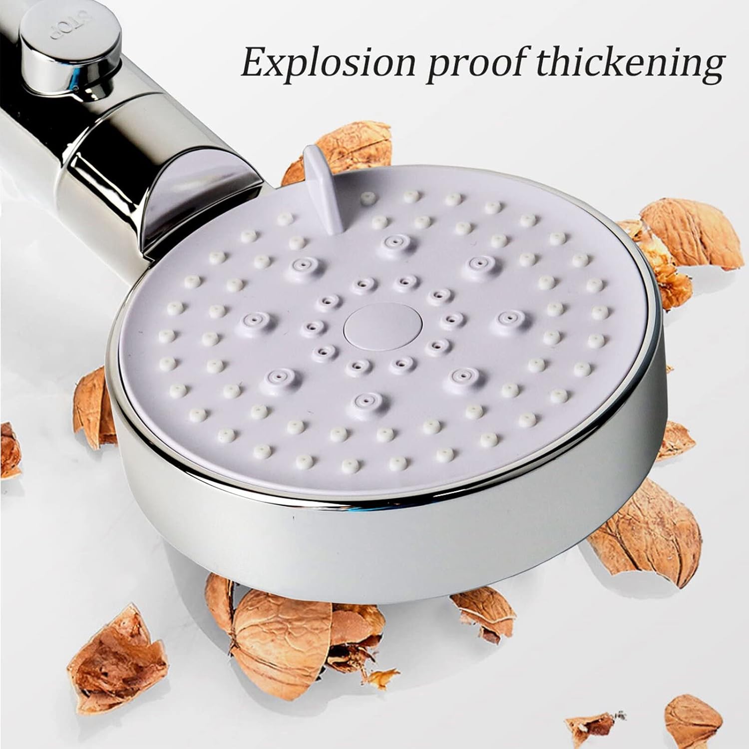 Dusche Mit Verschiedenen Strahlarten, Handbrause, Energiesparmodus-abschalttaste, Hochdruck-düsen Mit Verschiedenen Strahlarten (silber) - Aquaforge