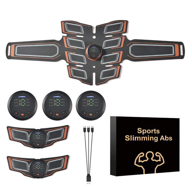Ems-bauchmassagegürtel, Bauchmuskelstimulator, Orange - Aquaforge