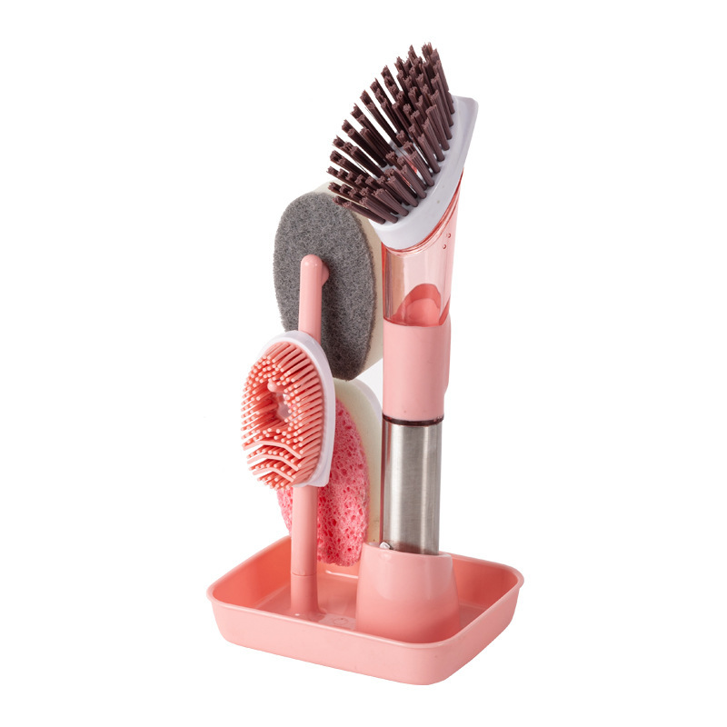 Spülbürste – Reinigungsbürste – Rosa – Spülbürste Mit Seifenschale – Spülbürsten-set – Spülbecken Mit Abtropffläche – Aquaforge