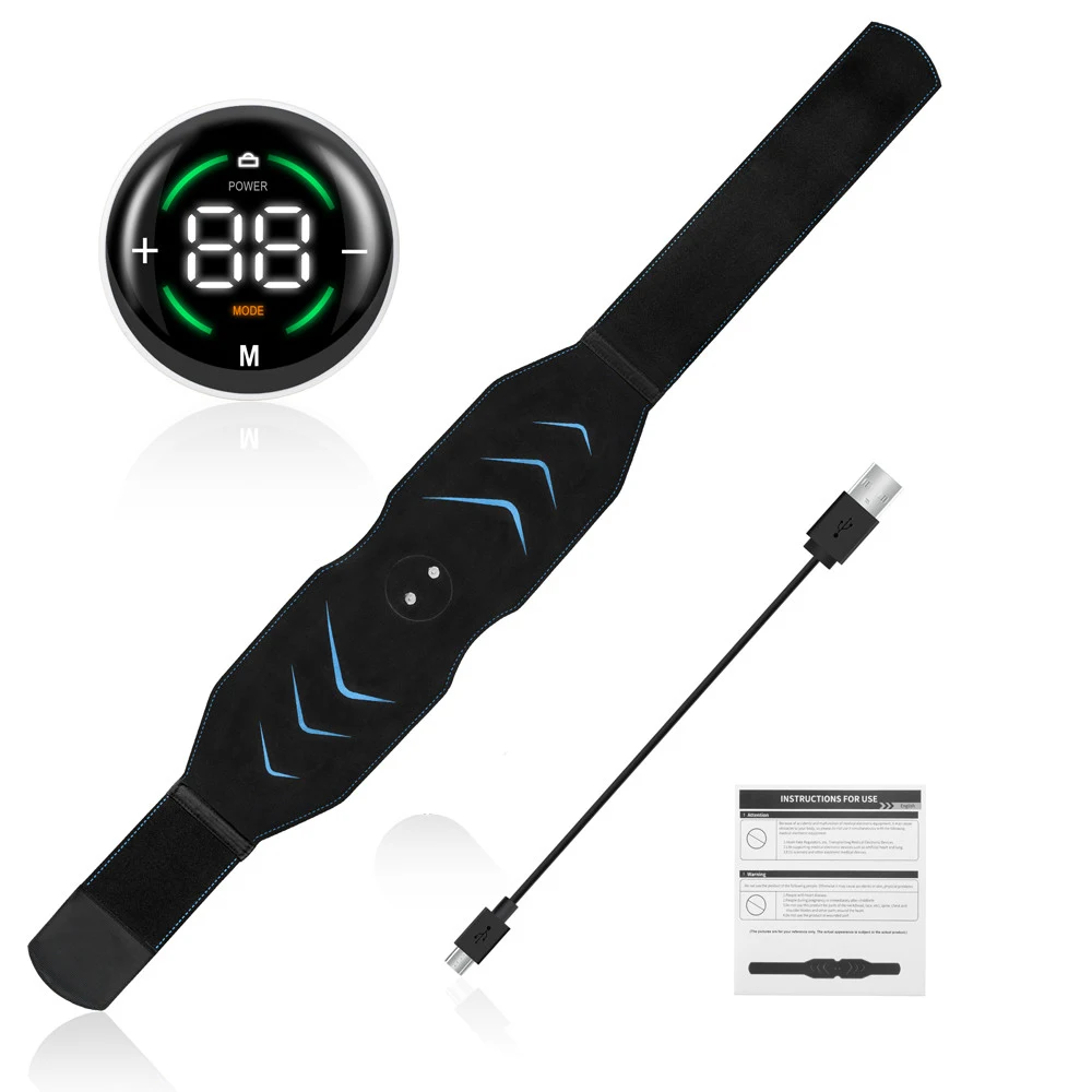115 Cm Ems-muskelstimulator Für Den Bauch, Schlankheitsgürtel, Intelligentes Vibrationsmassagegerät, Fitnessgerät Für Bauchmuskeltraining Und Taillenreduktion 01912-aquaforge