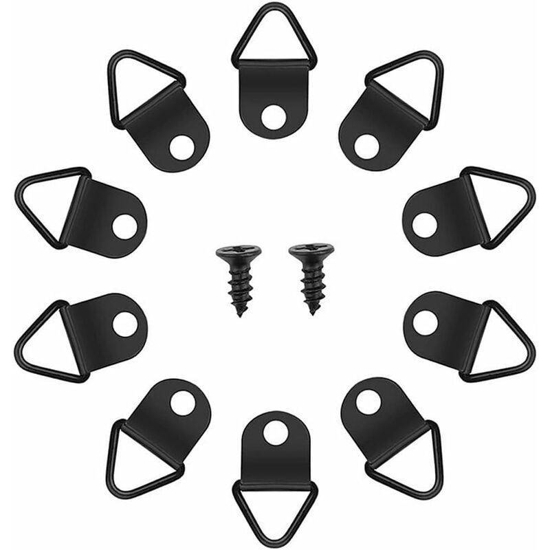 50 Bilderhaken Zum Aufhängen Von Bildern Ohne Bohren. Metallringe Zur Befestigung Der Bilder. Spiegelwanddekoration (schwarz). – Aquaforge