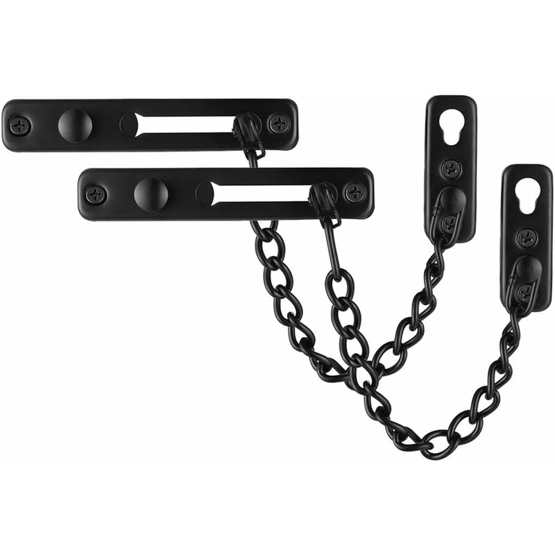 Set Schwarzer Kettenschlösser Für Türen, Türschutz Aus Edelstahl Mit Aquaforge