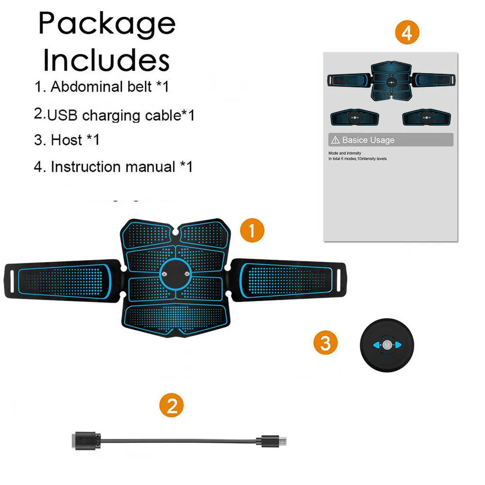 Ems-muskelstimulationsgerät Für Heimfitnessstudios, Fitnessgeräte, Gesäßmuskeltrainingsgerät, Bauchmuskelgerät, Elektronischer Muskelgürtel - Aquaforge