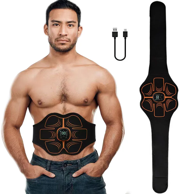 Bauchmuskelgürtel Mit Elektrischer Muskelstimulation (ems), Usb-aufladbar, Für Heimtraining Und Gewichtsabnahme, Für Männer Und Frauen. – Aquaforge