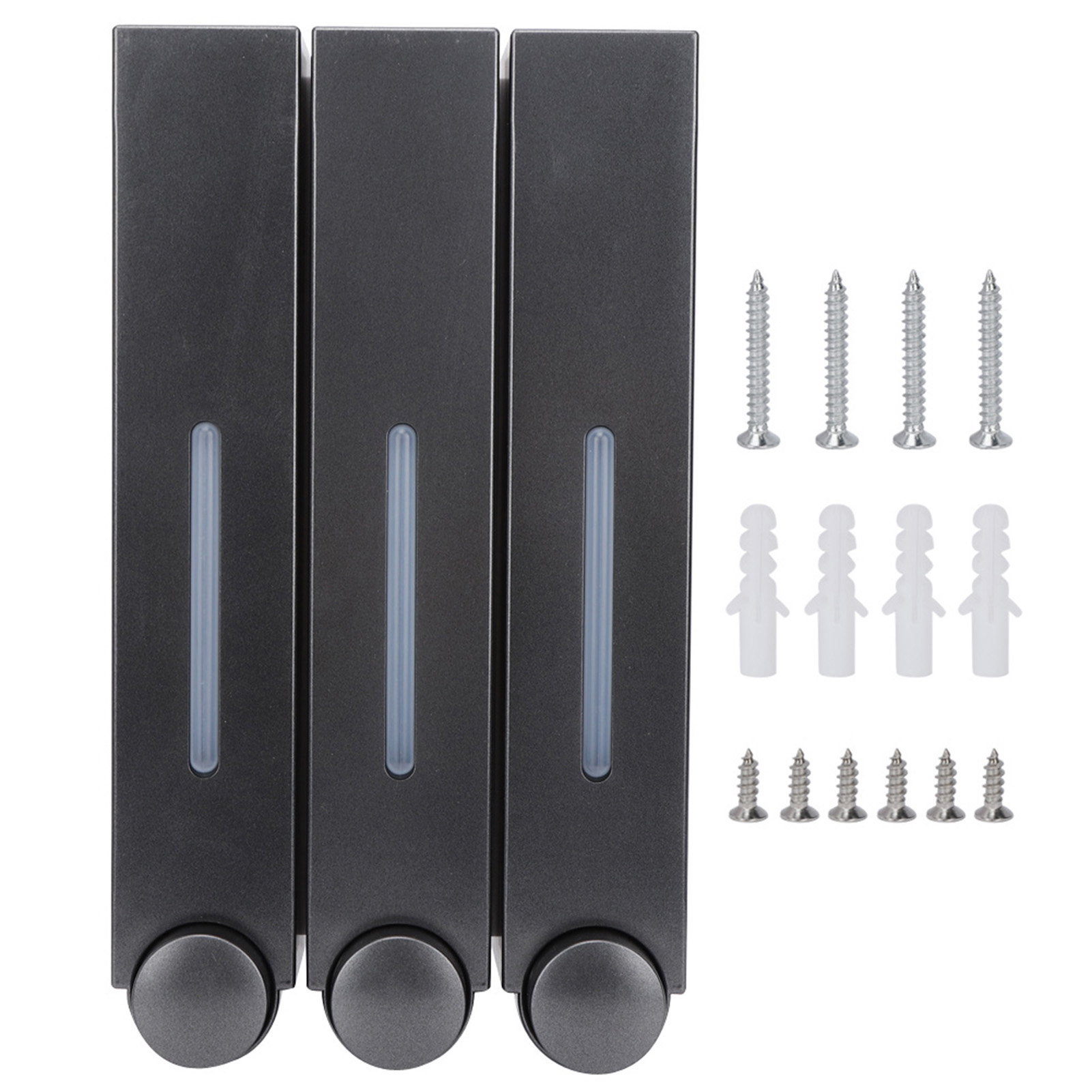 Aquaforge 3-kopf-wandspender Für Duschgel Und Shampoo Für Hotelbäder 6028 Schwarz 3 Becher