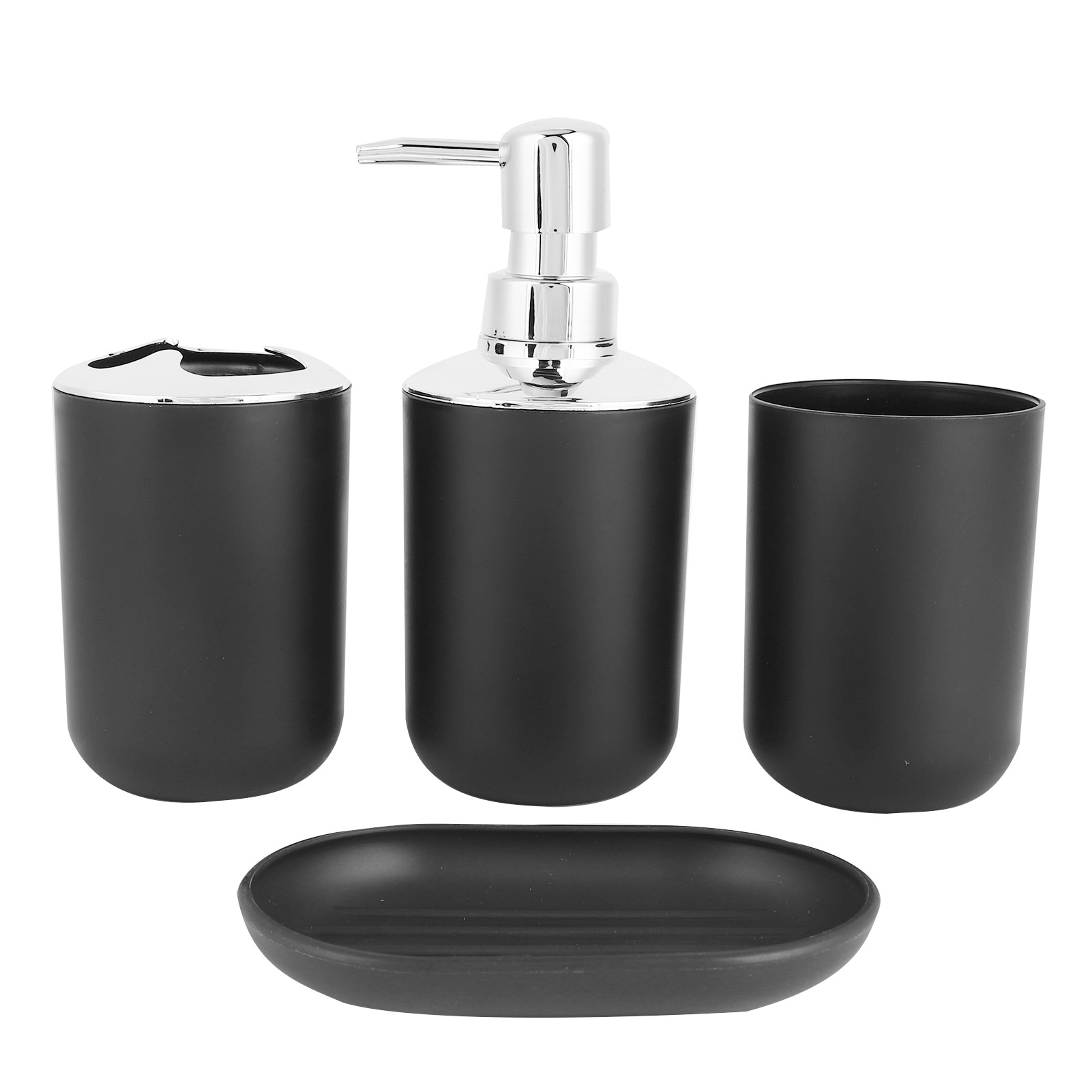 4-teiliges Badezimmer-accessoire-set: Seifenschale, Seifenspender, Aufbewahrungsbecher Und Spülbecher. – Aquaforge
