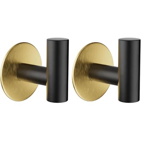 Selbstklebender Haken, Bohrfreies Bilderaufhängesystem, Selbstklebender Handtuchhalter Aus Edelstahl (schwarz Und Gold) (fmy)-aquaforge