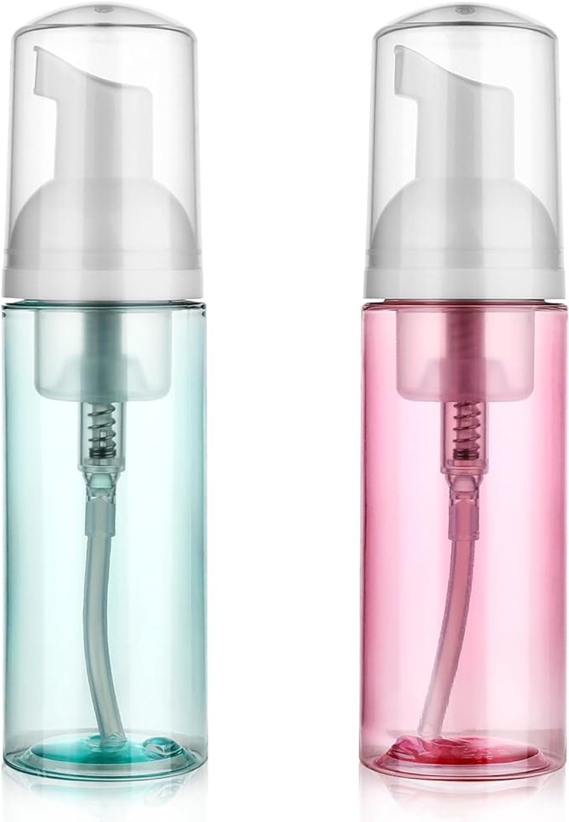 Set Mit 2 Schaumseifen-pumpflaschen In Reisegröße, 50 Ml/1,7 Oz, Kleiner Schaumseifenspender, Transparenter Schaumseifenspender, Leere Und Nachfüllbare Mini-pumpflaschen - Aquaforge
