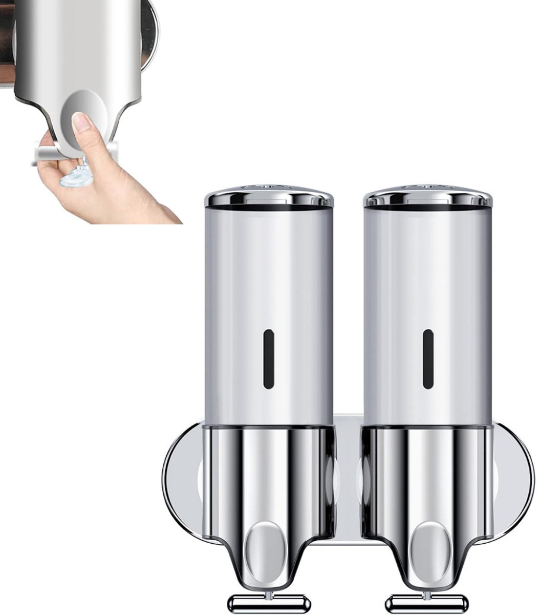 2-in-1 Silberner Flüssigkeitsspender (2 X 500 Ml) - Aquaforge