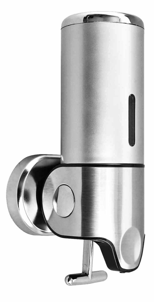 Manueller, Wandmontierter Seifenspender Für Flüssigseife, Shampoo, Spülung Und Duschgel, 500 Ml, Silber. Ideal Für Küchen Und Hotels. – Aquaforge