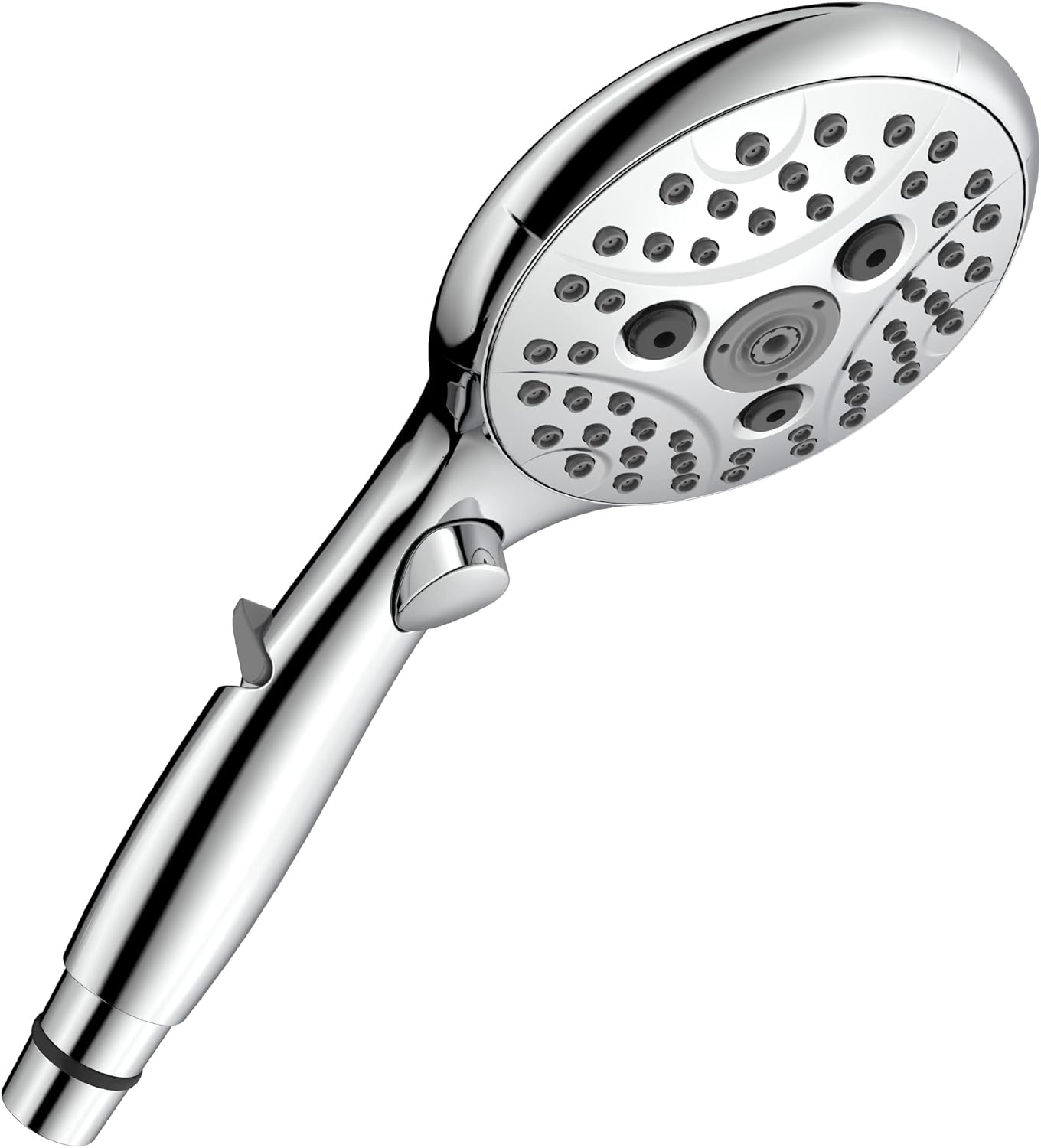 Dusche Mit Wasserstoppknopf, 7,3 L/min Handbrause, 6 Strahlarten, Ein-/ausschalter, Universelle Wassersparfunktion, Chromoberfläche [gks-aquaforge]