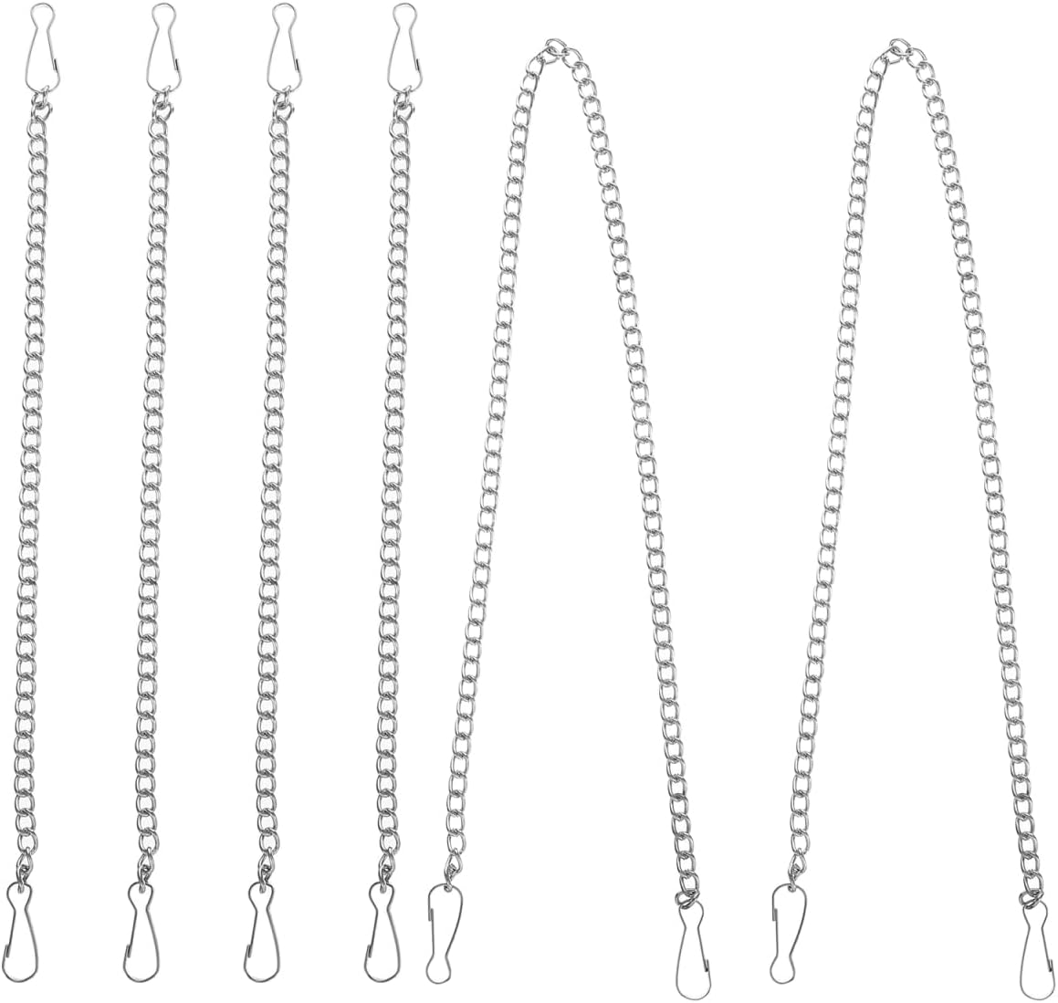 Set Mit 6 Versilberten Eisenketten Mit Ösen, Längen 25 Cm Und 50 Cm, Sehr Robust, Für Poster, Schilder Und Banner, Für Den Privaten Und Gewerblichen Gebrauch. – Aquaforge