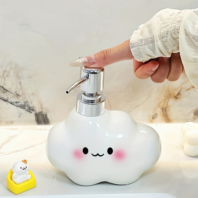 Hübsche Keramikflasche Für Flüssigseife In Wolkenform – Freistehender Seifenspender, Phthalatfrei, Ideal Fürs Badezimmer, Dekorative Seife Ohne Phenol... – Aquaforge