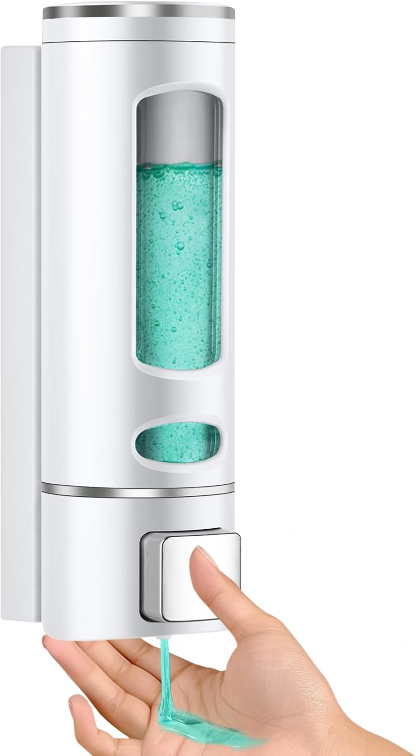 Wandseifenspender, 400 Ml, Nachfüllbar, Für Duschgel, Shampoo, Duschgel, Flüssigseife Und Spülung – Aquaforge