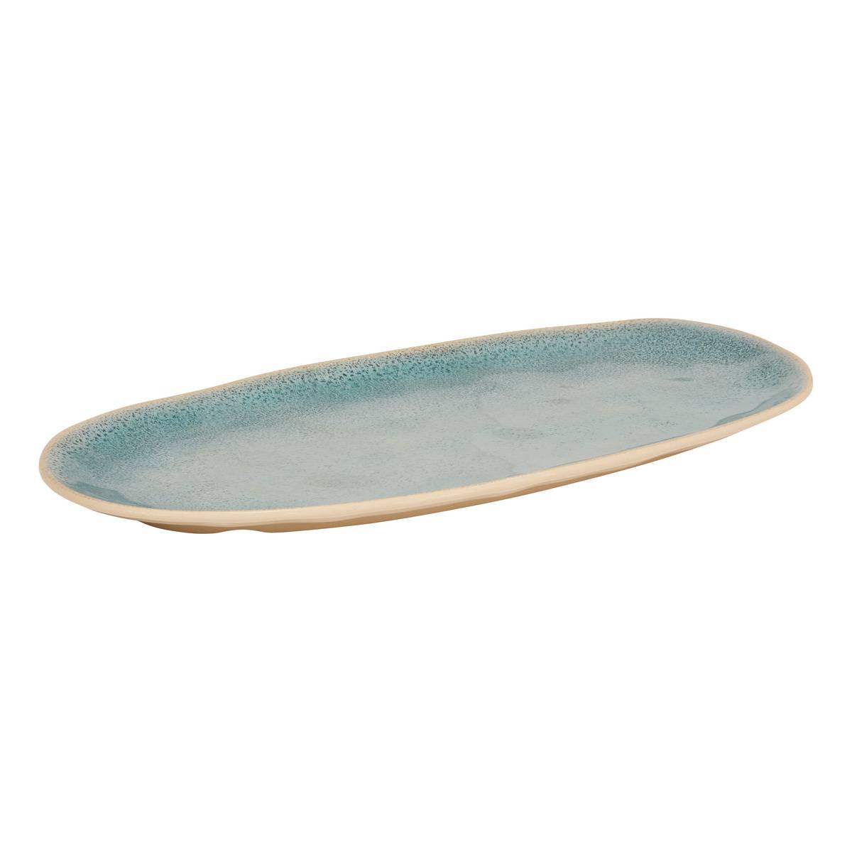 Platte Pia Oval 19x38cm Blau - Atmosphera Créateur D'Intérieur