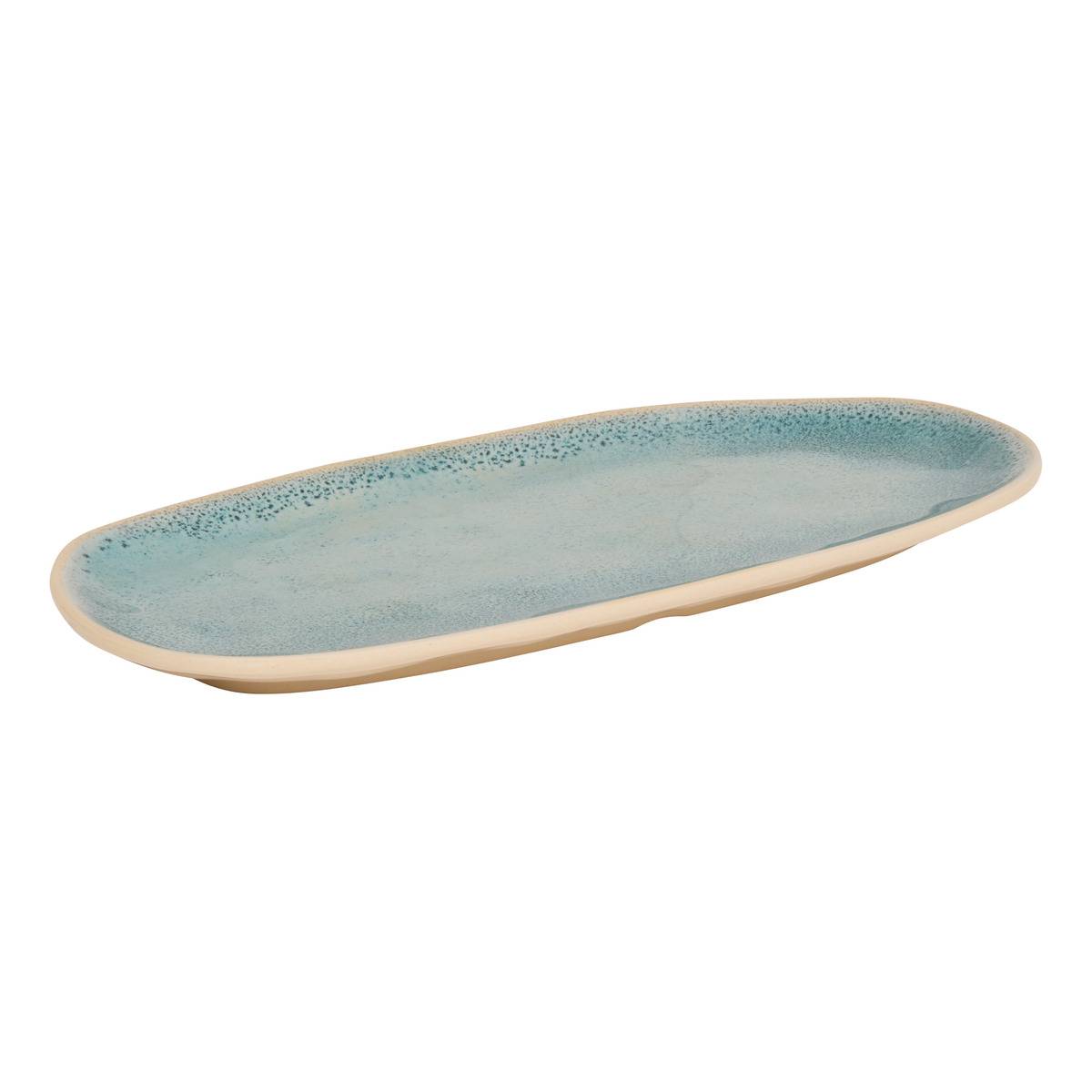 Platte Pia Oval 15,6x31cm Blau - Atmosphera Créateur D'Intérieur