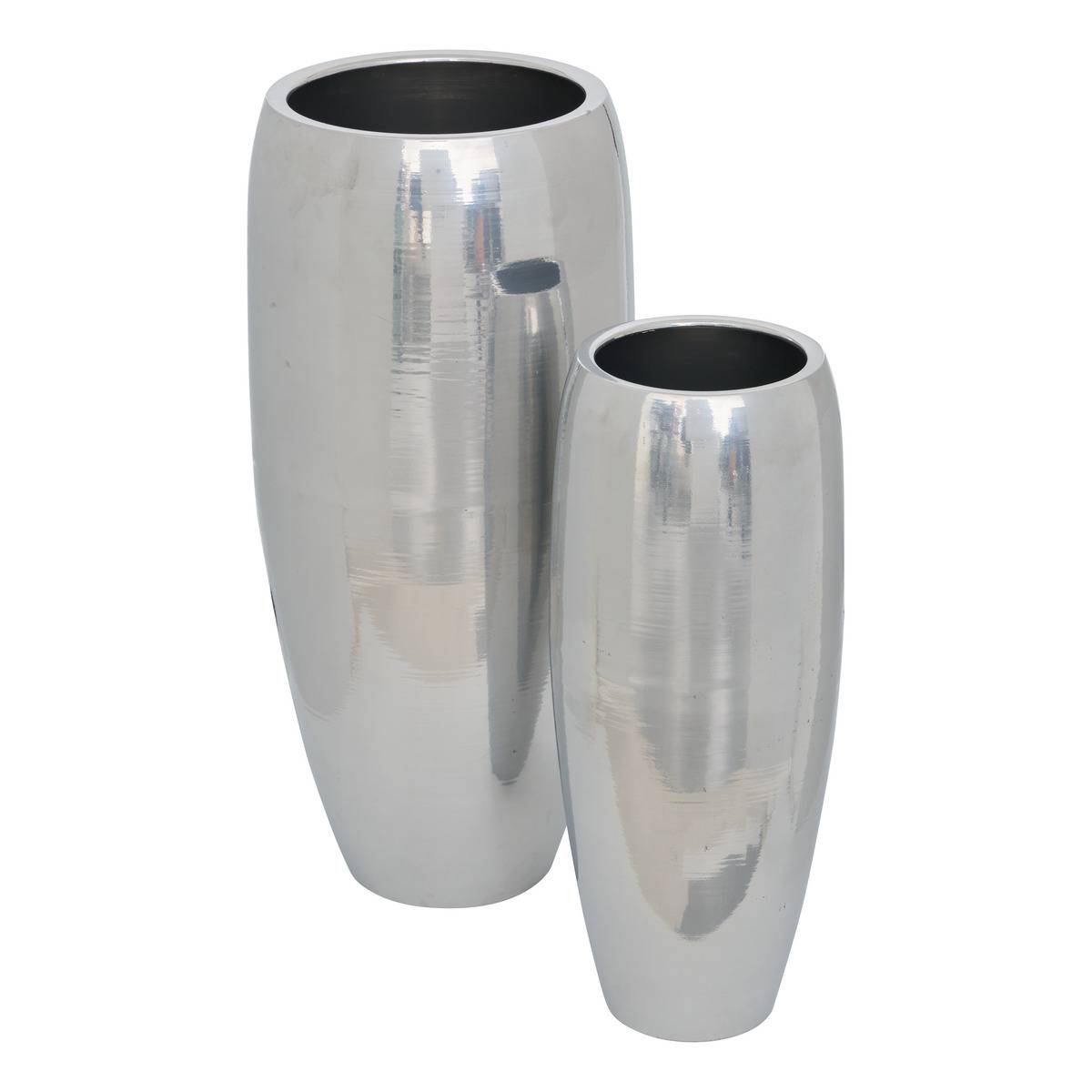 2 Reso Topfüberzieher Aus Stahl 33x33x70cm Silber - Atmosphera Créateur D'Intérieur