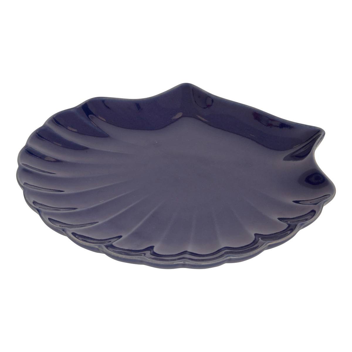Schale Muschel Oceania 25,2x23,2cm Weiß - Blau
