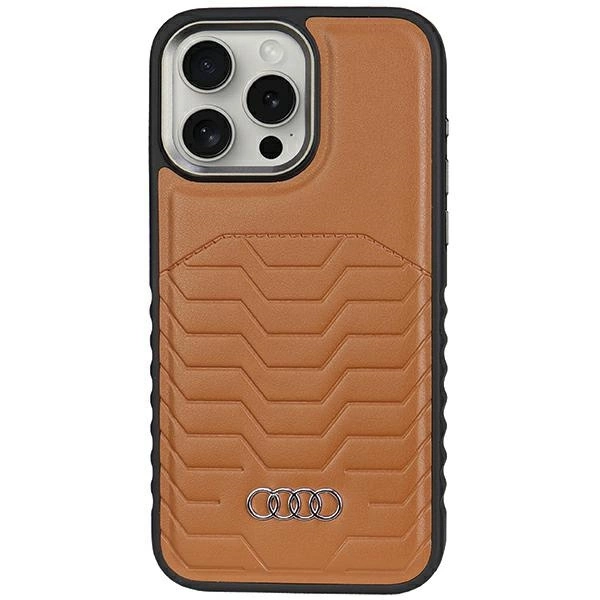 Audi Magsafe Schutzhülle Aus Kunstleder Für Iphone 14 Pro 6,1 Zoll, Braun/braun, Hartschale Au-tpupcmip14p-gt/d3-bn