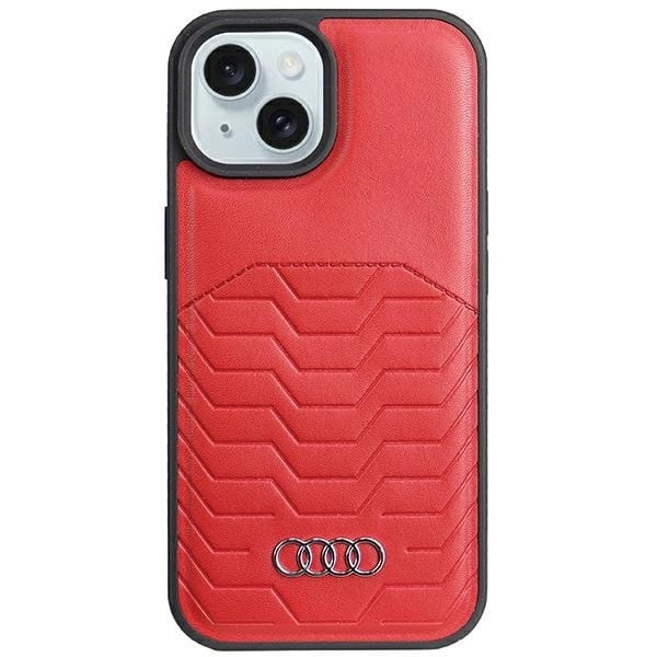 Audi Magsafe Iphone 15 Plus / 14 Plus 6,7" Hartschalenetui Aus Kunstleder, Rot/rot, Au-tpupcmip15m-gt/d3-rd