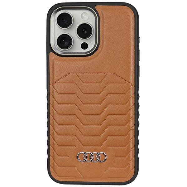 Audi Magsafe Iphone 15 Pro Max 6,7" Hartschalenetui Aus Kunstleder, Braun, Au-tpupcmip15pm-gt/d3-bn