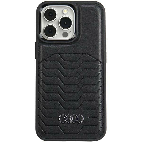 Audi Magsafe Iphone 15 Pro 6.1 Schutzhülle Aus Kunstleder, Schwarz/schwarz, Hartschale Au-tpupcmip15p-gt/d3-bk