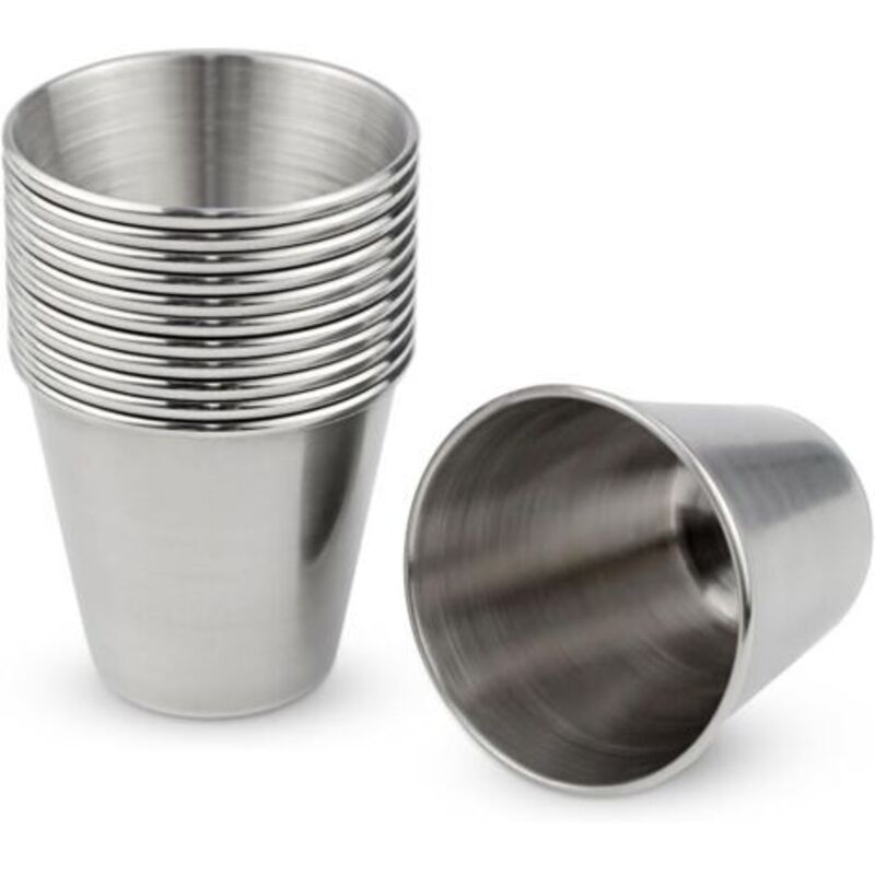 12-teiliges Set Edelstahlbecher, Stapelbar Und Wiederverwendbar, Robuste Edelstahlbecher Für Kinder, Geeignet Für Kaffee, Bier, Whisky, Camping, Reisen, Bars Und Mehr