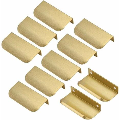 Ortviai Unsichtbare Goldmöbelgriffe, 10 Stück, 64 Mm Lochabstand