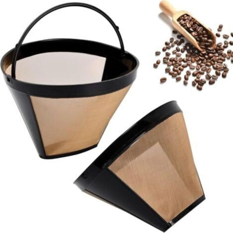 Stück Permanent-kaffeefilter, Edelstahl-kegelfilter Nr. 4, 100 Mesh, Wiederverwendbarer Kaffeefilter Zum Filtern Von Kaffee Und Tee