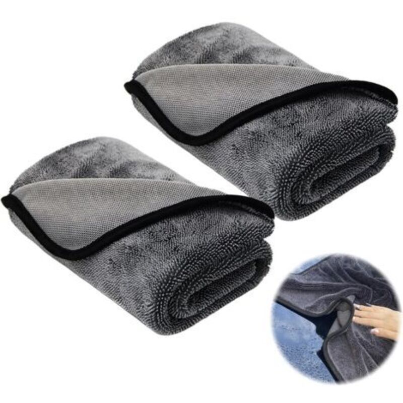 2-teiliges Mikrofaser-autoreinigungstuch-set, Zaubertuch, Banoho Dusch-zaubertuch, Verdicktes Reinigungstuch, Super Saugfähig, Für Autos Und Motorräder, Haushaltsreinigung, 40 X 40 Cm