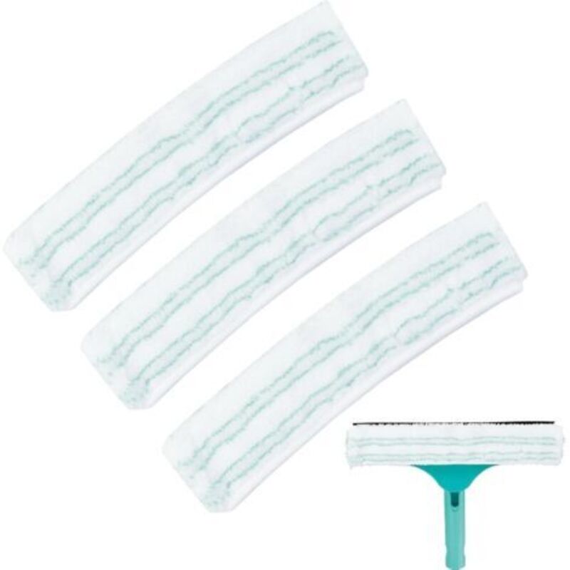Set Mit 3 Ersatzbezügen Für Leifheit Fenster- Und Rahmenreiniger L, 27 Cm Breit, Effektive Und Streifenfreie Reinigung Von Fenstern Und Glatten Oberflächen