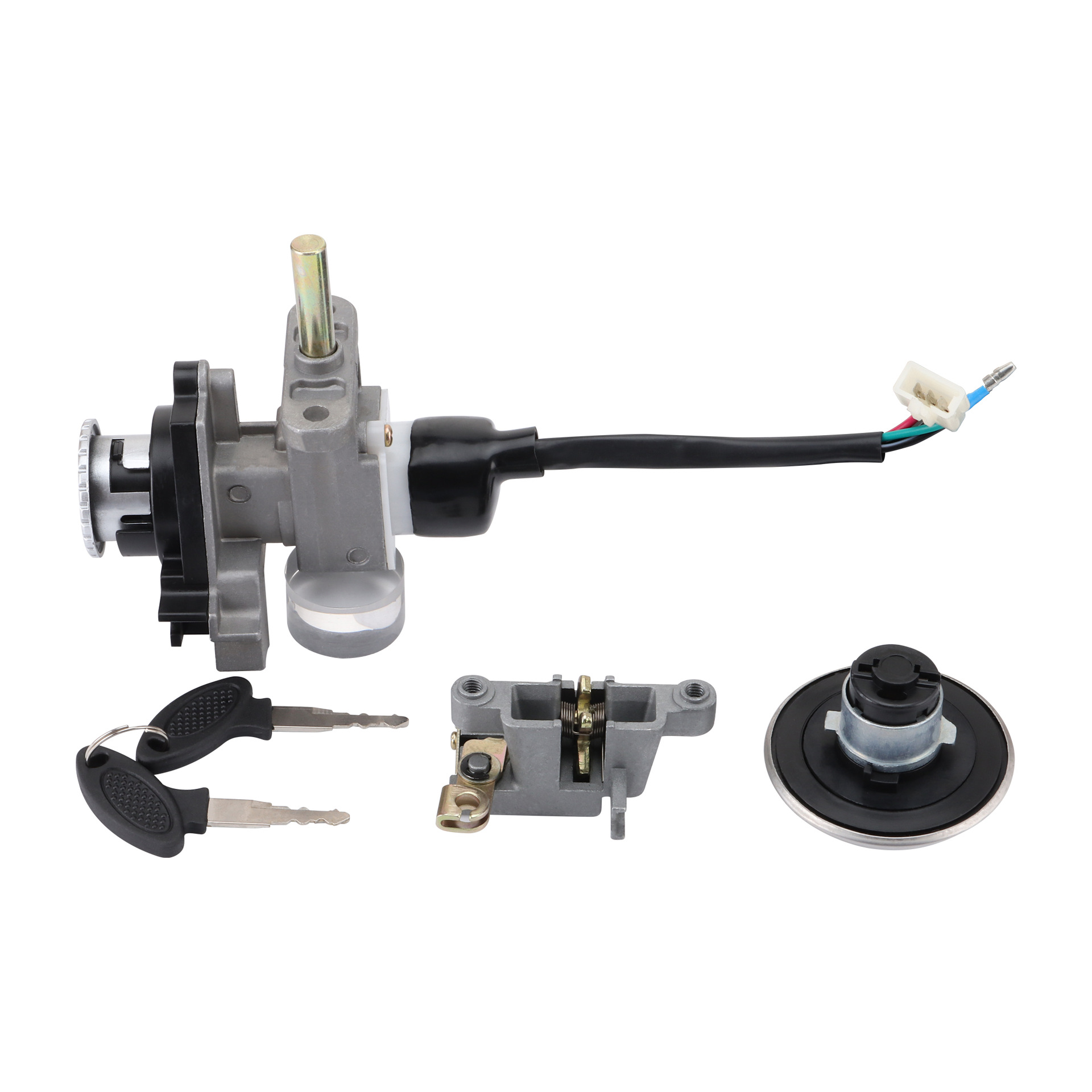 3-in-1-diebstahlsicherung Für Motorräder (zündschalter Und Schloss), Kompatibel Mit Universal Eagle Motorrädern Von 50 Bis 150 Cm³ Elektrischer Schalter, Lenkradschloss, Tankschloss, Mp-typ